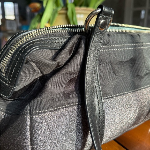 Coach Black Signature Shoulder Bag with Metallic Accent - Picture 8 of 9